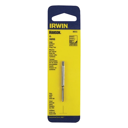 Irwin Irwin Hanson High Carbon Steel SAE Plug Tap 4-36 1 pc 8011